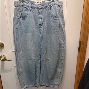 PTCL Light Wash Wide Leg Jeans - Light Blue